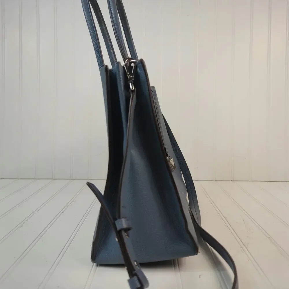 Michael Kors Mercer Leather‎ Satchel Handle Removable Strap Light Blue